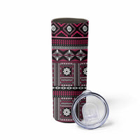 Fiji Masi Tapa Pattern Pink Skinny Tumbler - Polynesian Pride