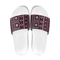 Fiji Masi Tapa Pattern Pink Slide Sandals - Polynesian Pride