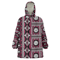 Fiji Masi Tapa Pattern Pink Wearable Blanket Hoodie - Polynesian Pride