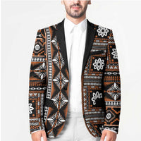 Fiji Masi Tapa Pattern Orange Blazer - Polynesian Pride