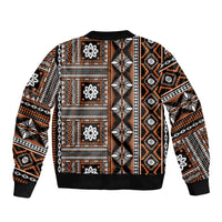Fiji Masi Tapa Pattern Orange Bomber Jacket - Polynesian Pride