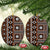 Fiji Masi Tapa Pattern Orange Ceramic Ornament - Polynesian Pride