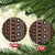 Fiji Masi Tapa Pattern Orange Ceramic Ornament - Polynesian Pride