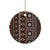 Fiji Masi Tapa Pattern Orange Ceramic Ornament - Polynesian Pride
