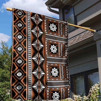Fiji Masi Tapa Pattern Orange Garden Flag - Polynesian Pride
