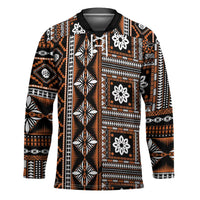 Fiji Masi Tapa Pattern Orange Hockey Jersey - Polynesian Pride