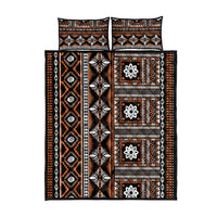 Fiji Masi Tapa Pattern Orange Quilt Bed Set - Polynesian Pride