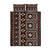 Fiji Masi Tapa Pattern Orange Quilt Bed Set - Polynesian Pride
