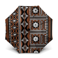 Fiji Masi Tapa Pattern Orange Umbrella - Polynesian Pride