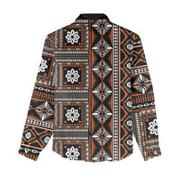 Fiji Masi Tapa Pattern Orange Women Casual Shirt - Polynesian Pride