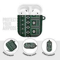 Fiji Masi Tapa Pattern Green AirPods Case - Polynesian Pride