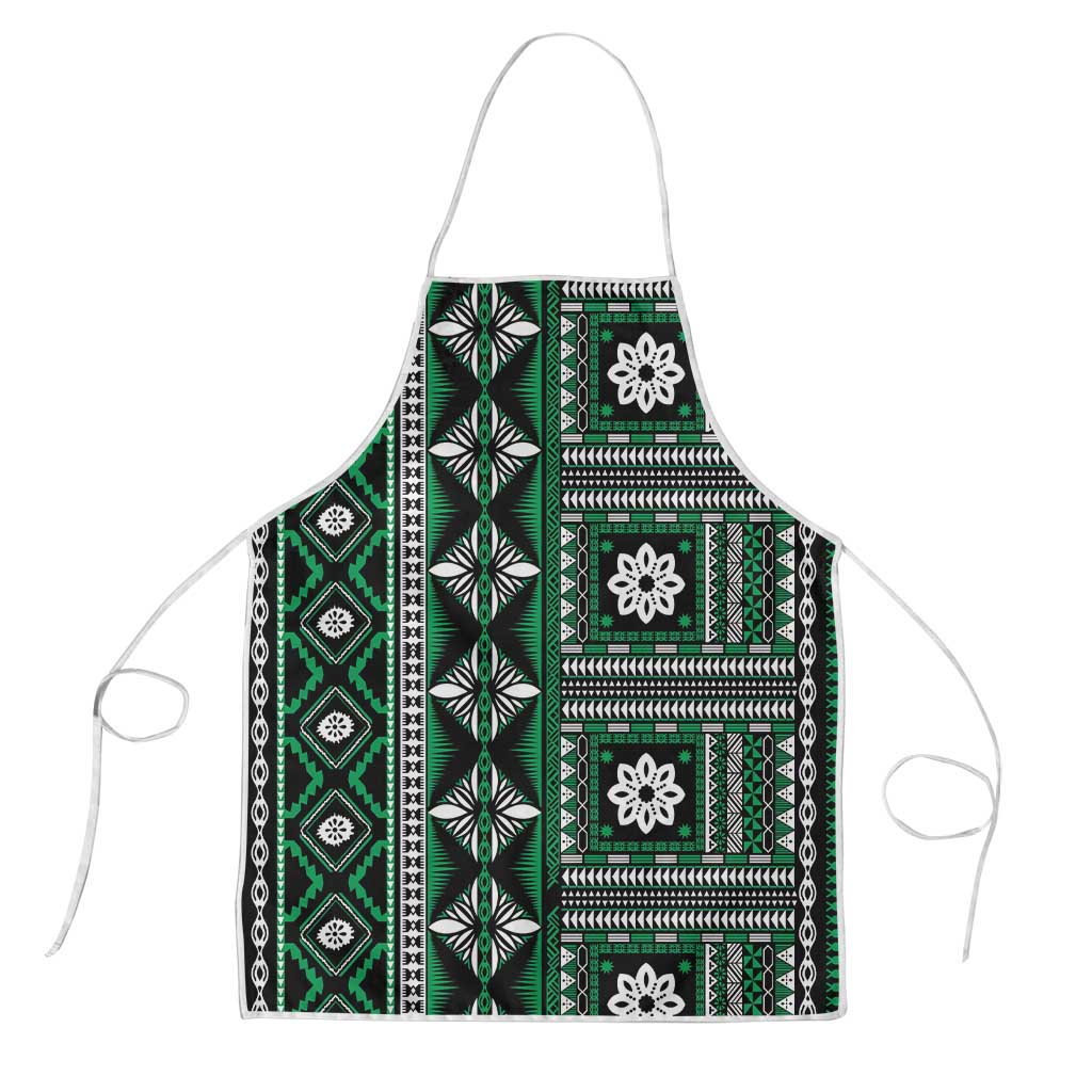 Fiji Masi Tapa Pattern Green Apron - Polynesian Pride