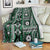Fiji Masi Tapa Pattern Green Blanket - Polynesian Pride