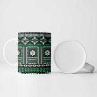 Fiji Masi Tapa Pattern Green Ceramic Mug - Polynesian Pride