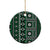 Fiji Masi Tapa Pattern Green Ceramic Ornament - Polynesian Pride