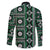 Fiji Masi Tapa Pattern Green Family Matching Long Sleeve Bodycon Dress and Hawaiian Shirt - Polynesian Pride
