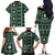 Fiji Masi Tapa Pattern Green Family Matching Off The Shoulder Long Sleeve Dress and Hawaiian Shirt - Polynesian Pride