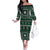 Fiji Masi Tapa Pattern Green Family Matching Off The Shoulder Long Sleeve Dress and Hawaiian Shirt - Polynesian Pride