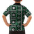 Fiji Masi Tapa Pattern Green Family Matching Off Shoulder Maxi Dress and Hawaiian Shirt - Polynesian Pride