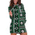 Fiji Masi Tapa Pattern Green Hoodie Dress - Polynesian Pride