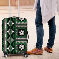 Fiji Masi Tapa Pattern Green Luggage Cover - Polynesian Pride