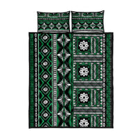 Fiji Masi Tapa Pattern Green Quilt Bed Set - Polynesian Pride