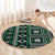 Fiji Masi Tapa Pattern Green Round Carpet - Polynesian Pride
