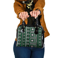 Fiji Masi Tapa Pattern Green Shoulder Handbag - Polynesian Pride