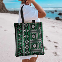 Fiji Masi Tapa Pattern Green Tote Bag - Polynesian Pride