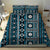 Fiji Masi Tapa Pattern Blue Bedding Set - Polynesian Pride