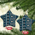 Fiji Masi Tapa Pattern Blue Ceramic Ornament - Polynesian Pride