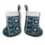 Fiji Masi Tapa Pattern Blue Christmas Stocking - Polynesian Pride