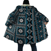 Fiji Masi Tapa Pattern Blue Cloak - Polynesian Pride