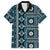 Fiji Masi Tapa Pattern Blue Family Matching Puletasi and Hawaiian Shirt - Polynesian Pride