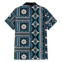 Fiji Masi Tapa Pattern Blue Family Matching Puletasi and Hawaiian Shirt - Polynesian Pride