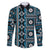 Fiji Masi Tapa Pattern Blue Family Matching Summer Maxi Dress and Hawaiian Shirt - Polynesian Pride
