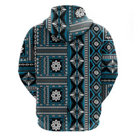 Fiji Masi Tapa Pattern Blue Hoodie - Polynesian Pride