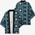 Fiji Masi Tapa Pattern Blue Kimono - Polynesian Pride
