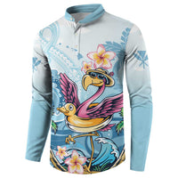 Hawaii Flamingo Button Sweatshirt Plumeria Tropical Beach LT01 - Polynesian Pride