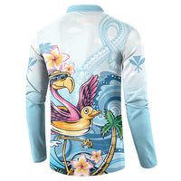 Hawaii Flamingo Button Sweatshirt Plumeria Tropical Beach LT01 - Polynesian Pride