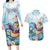 Hawaii Flamingo Couples Matching Long Sleeve Bodycon Dress and Hawaiian Shirt Plumeria Tropical Beach