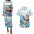 Hawaii Flamingo Couples Matching Puletasi and Hawaiian Shirt Plumeria Tropical Beach