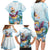 Hawaii Flamingo Family Matching Long Sleeve Bodycon Dress and Hawaiian Shirt Plumeria Tropical Beach