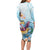 Hawaii Flamingo Family Matching Long Sleeve Bodycon Dress and Hawaiian Shirt Plumeria Tropical Beach