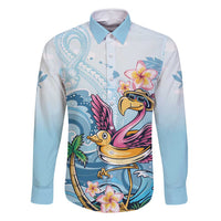 Hawaii Flamingo Family Matching Mermaid Dress and Hawaiian Shirt Plumeria Tropical Beach