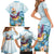 Hawaii Flamingo Family Matching Short Sleeve Bodycon Dress and Hawaiian Shirt Plumeria Tropical Beach