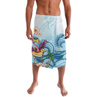 Hawaii Flamingo Lavalava Plumeria Tropical Beach LT01 Blue - Polynesian Pride