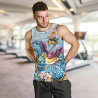 Hawaii Flamingo Men Tank Top Plumeria Tropical Beach LT01 Blue - Polynesian Pride