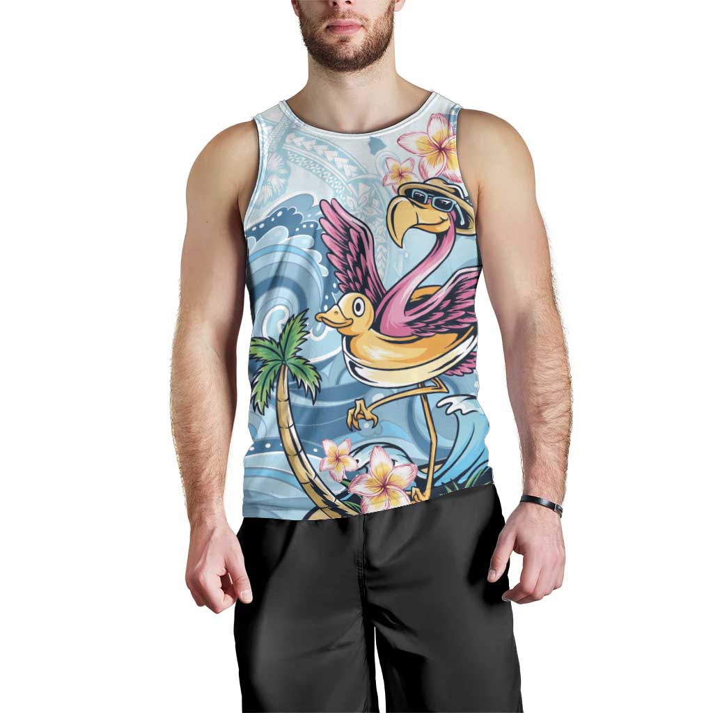 Hawaii Flamingo Men Tank Top Plumeria Tropical Beach LT01 - Polynesian Pride