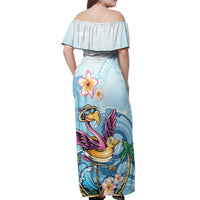 Hawaii Flamingo Off Shoulder Maxi Dress Plumeria Tropical Beach LT01 - Polynesian Pride